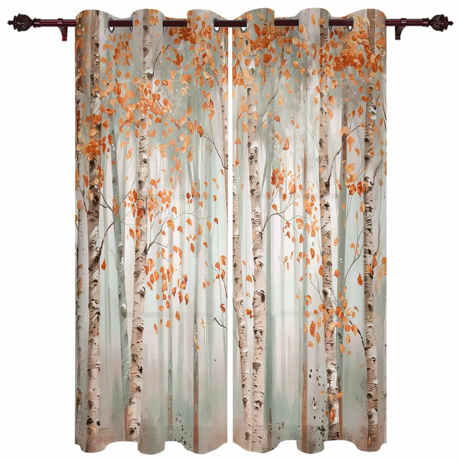 Impressionism Of Oil Painting Forest Plants Modern Window Curtains for Living Room Bedroom Curtain Home Decor Balcony Drapes