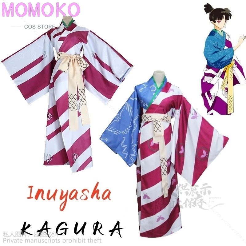 

Anime Inu KAGURA Cosplay Costume Japanese Printing Kimono Skirt Bathrobe Adult Man Woman Kawaii Halloween Carnival Suit Lolita