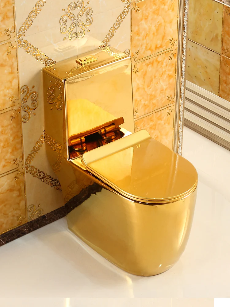 

European-style golden toilet personalized creative ceramic super whirlpool water-saving and odor-proof luxury toilet