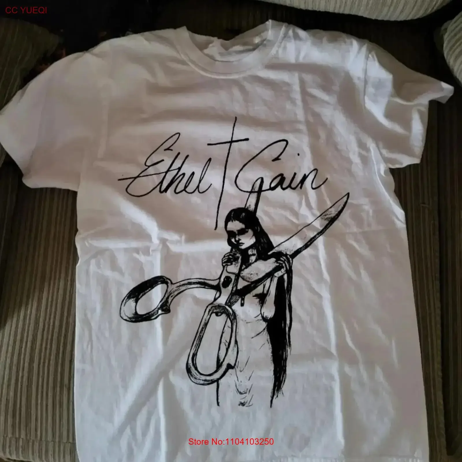 90s Ethel Cain T Shirt Remake Design White  tee NH26295 vintage Washed graphic Slightly Versatile Casual Soft homme fashion