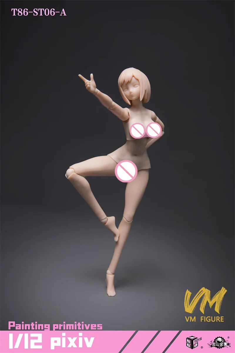 86TOYS T86-ST 1/12 أنثى المفاصل المرنة و لطيف رئيس مفصلية نموذج لجسم القياسية الدهون الورك الجسم 6 "الجندي عمل الشكل دمية #5