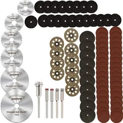 Diamond Saw Blade Abrasive Cutting Disc Set With Mandrels Grinding Wheels For Dremel Accesories Metal Cutting Rotary Tool