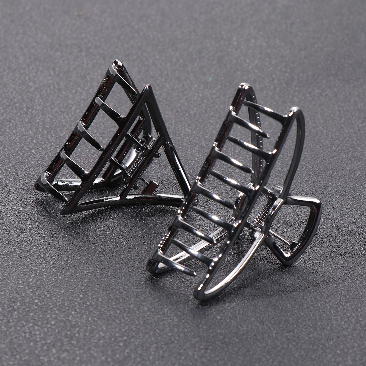

2PCS Metal Hair Claw Accessories Black Durable Alloy Claw Grip Hair Accessories Clip Alloy Fashionable Wedding Hairstyle Tool