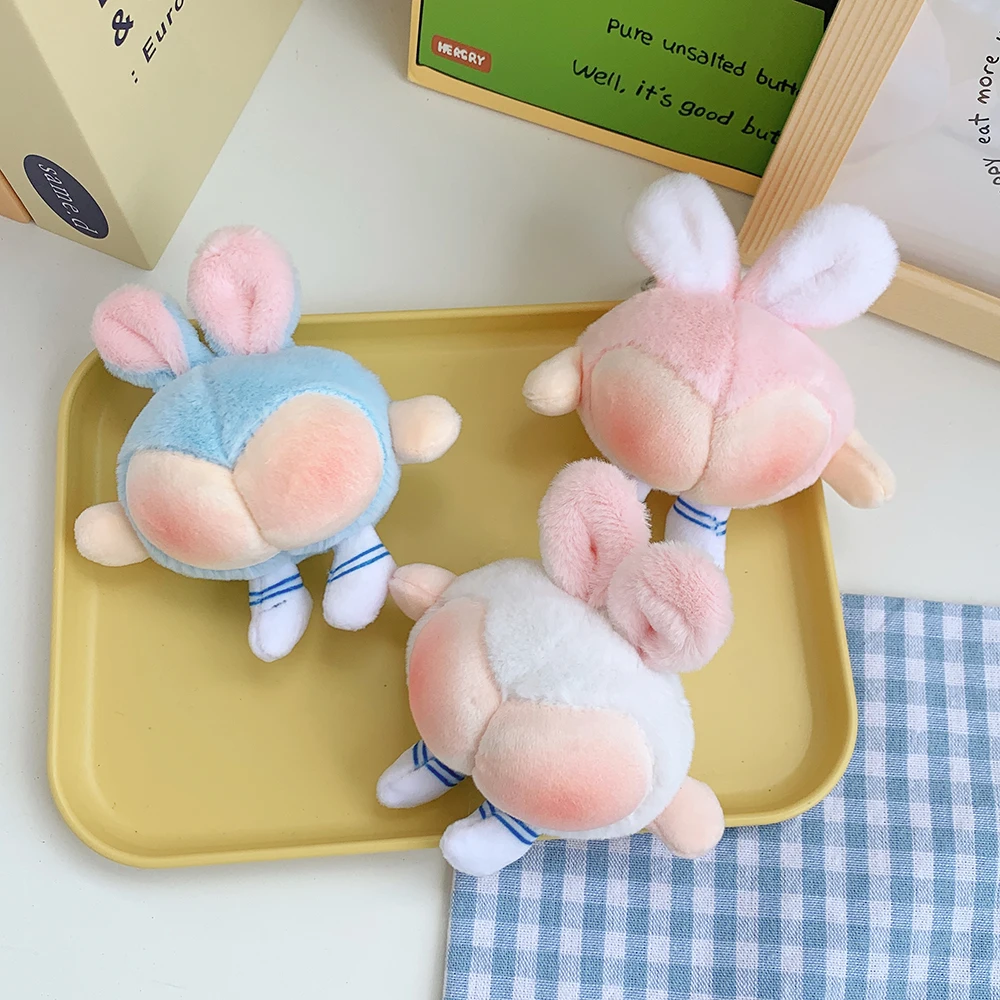 1-20PCS Ugly Cute Easter Bunny Plush Hanging Pendant Funny Butt Peach Rabbit Doll Toy Ornament Playful Novelty Gift