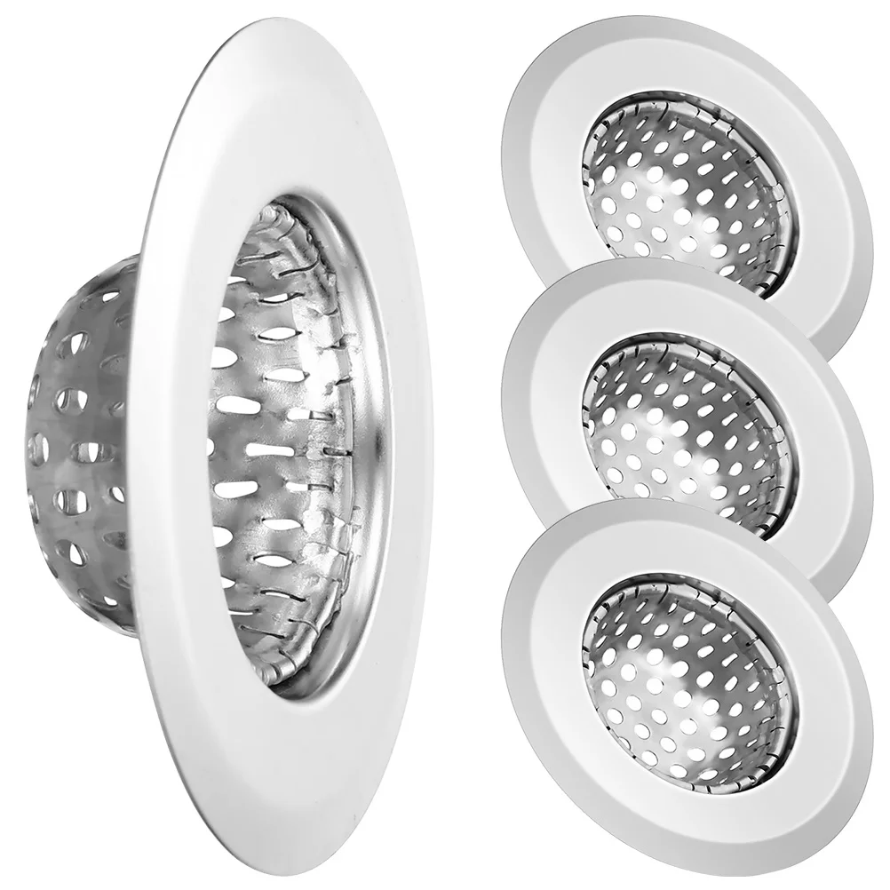 Filtro colador de fregadero de acero inoxidable, tapón de cesta de drenaje de cocina de tamaño 5 5CM, fácil instalación, tapón de fregadero reutilizable, 4 Uds.