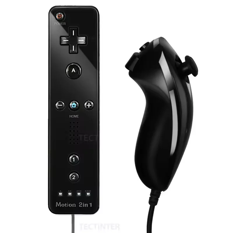 Built-in Motion Plus Remote Compatible For Nintendo Wii Controller Nunchuck Set Wireless Bluetooth Gamepad With Silicone Case