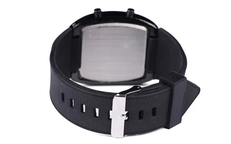 Orologio binario per auto alla moda da uomo Orologi digitali a led Orologi da polso elettronici multifunzione da uomo che imitano un orologio da cruscotto da corsa