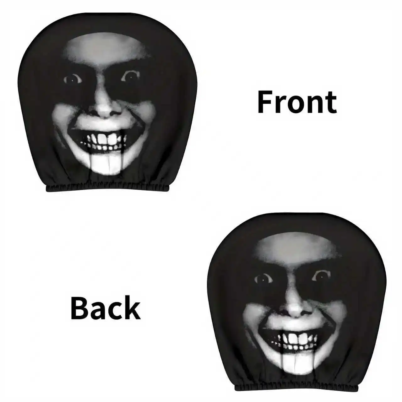 2PCS Spooky Halloween Skull Car Headrest Covers Universal Elastic for Most Vehicles, Funny Auto Interior Accessories