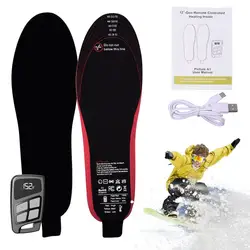 3500mAh USB Heated Shoe Insoles With Remote Control Feet Warm Sock Pad Mat Electrically Heating Insoles Electric Thermal Insoles