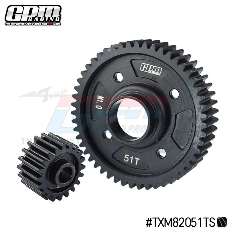 GPM Medium Carbon Steel Center Diff Output Gear 51T and Input Gear 20t for Traxxas X-Maxx 6S 8S XRT