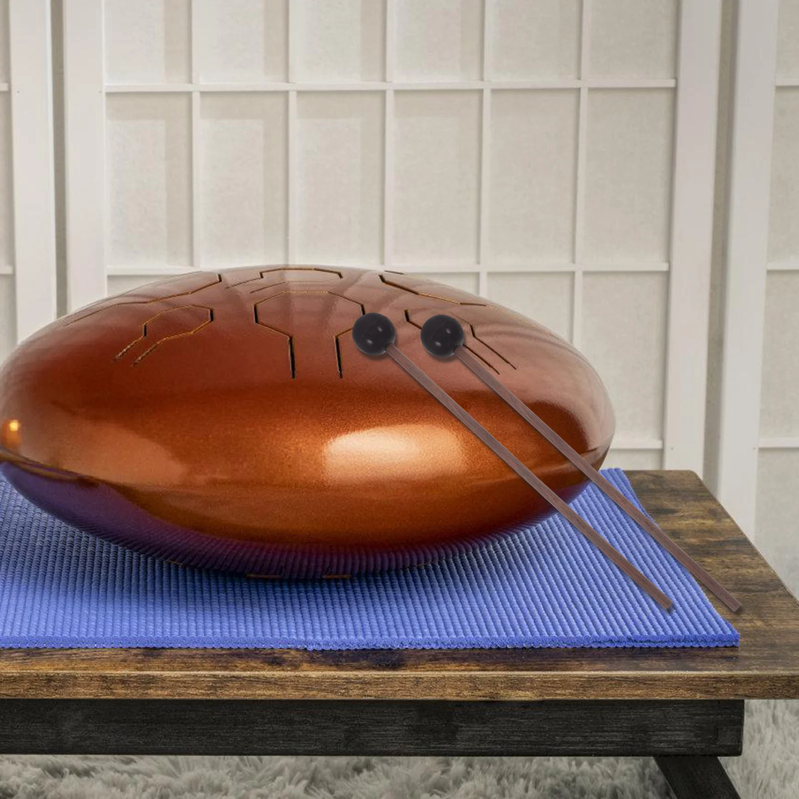 

2Pairs Drum Mallet with Rubber Head for Steel Tongue Drum Portable Percussion Instrument Stick Small Size Easy to Carry