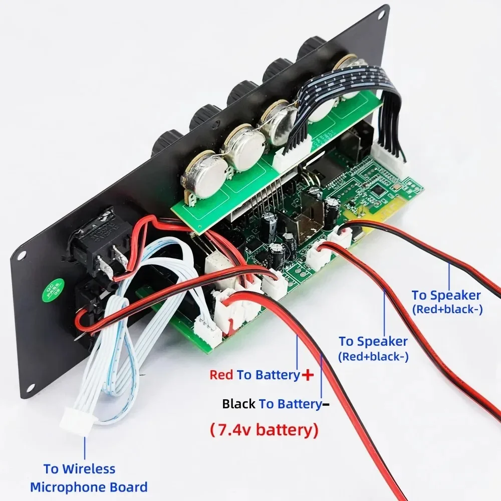 Carte amplificateur Bluetooth, haut-parleur statique, prise en charge AUX, disque U, Home cinéma, bricolage, basses, aigus, 7.4V, 50W