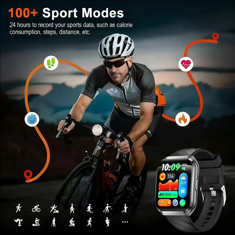 بطارية 1000 مللي أمبير في الساعة IP68 مقاومة للماء 2025 جديدة AMOLED HD ثلاثية الأبعاد شاشة سطحية منحنية للرجال والنساء رياضية بلوتوث دعوة ساعة ذكية هدية