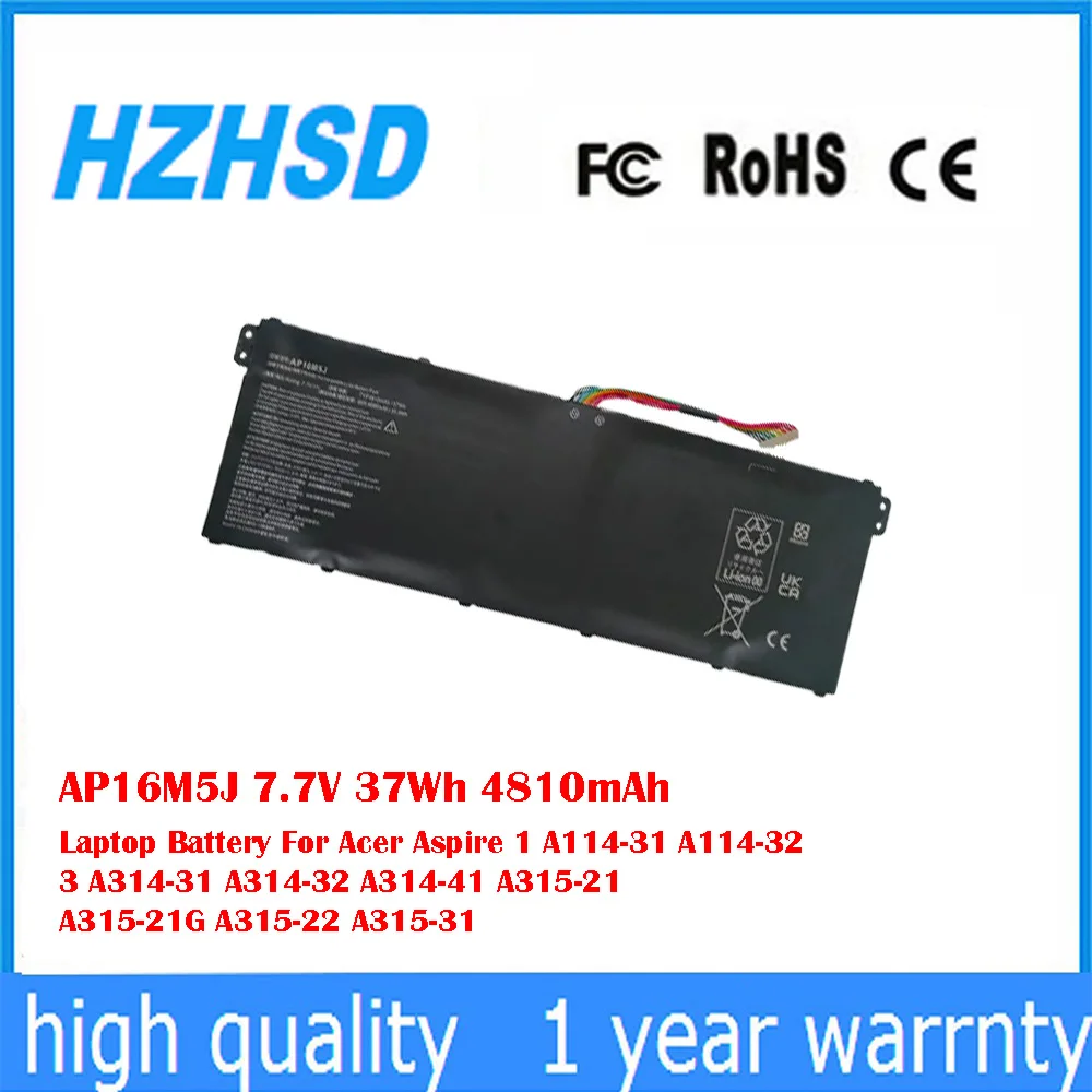 

AP16M5J 7,7 В 37 Втч 4810 мАч Аккумулятор для ноутбука Acer Aspire 1 A114-31 A114-32 3 A314-31 A314-32 A314-41 A315-21 A315-21G A315-22