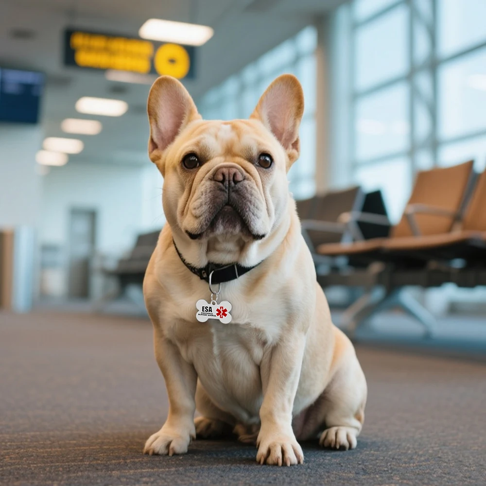 Personalisierte ESA-Hundemarke aus Edelstahl – Individuelle Emotional Support Animal (ESA) Haustier-ID-Anhänger in Knochenform – Detail 19