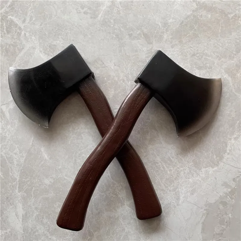 1:1 Game Prop Fire Axe Educational Toys Safety PU Rubber Halloween Cosplay Axe Weapons Model Outdoor Game Gifts