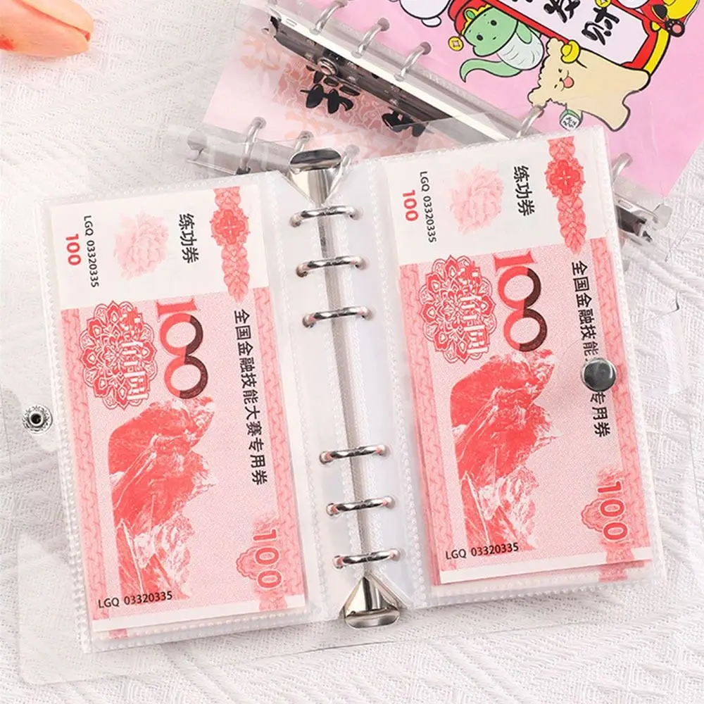 돈 절약 100 봉투 돈 절약 챌린지 대용량 방수 저축 챌린지 시트, PU 재사용 가능한 예산바인더