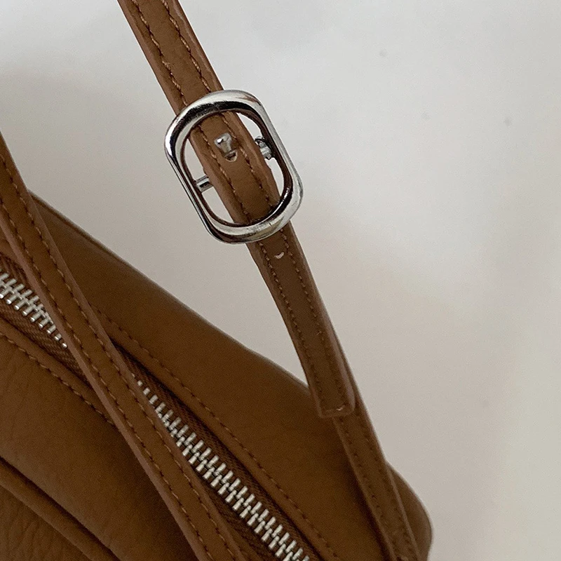 Koreanische Lychee-Textur Schultertasche, Damen Einfarbige Minimalistische Unterarmtasche, Vintage Pendler-Handtasche mit Reißverschluss – Detail 3