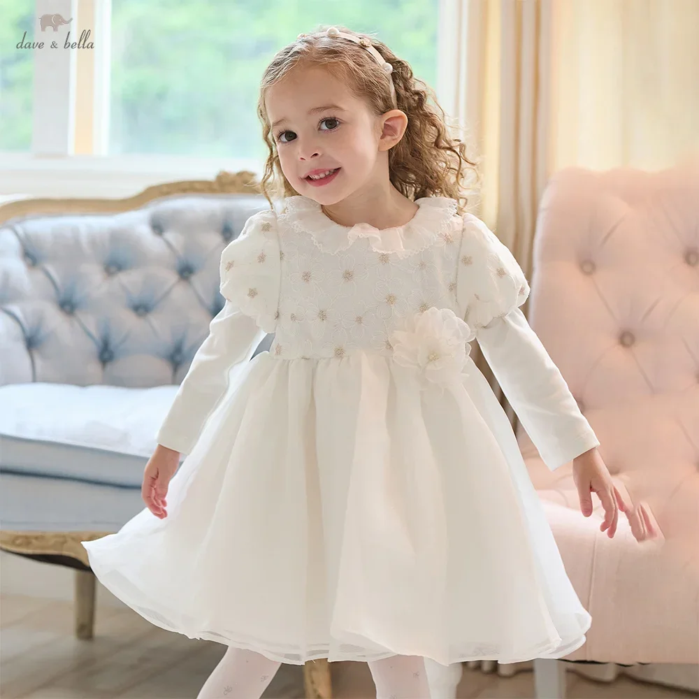 

Dave Bella Girls Baby Mesh Princess Dress Autumn Sweet Charm Cute Fashion Casual Floral Dress Birthday Party DB3252991