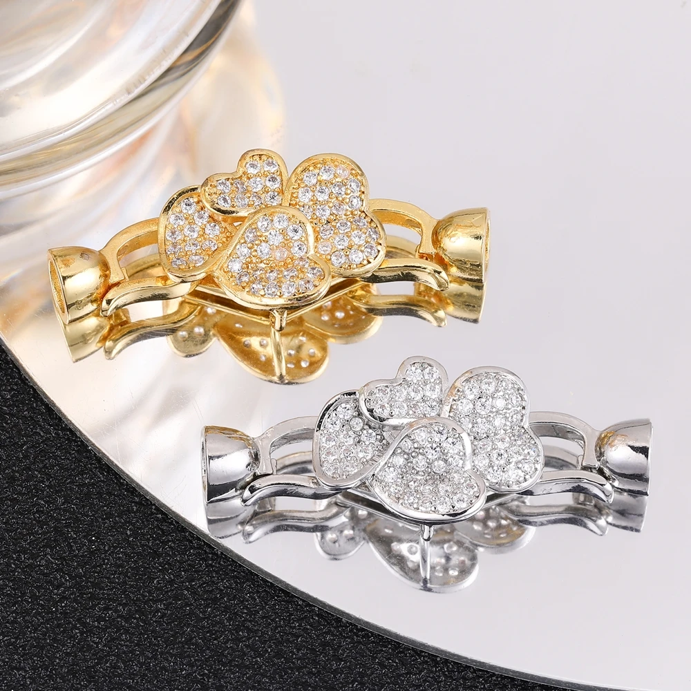 Juya-Fermoirs de perles faits à la main, composants exécutifs, or 18 carats, plaqué argent, serrures de fixation de décoration, fournitures de bijoux