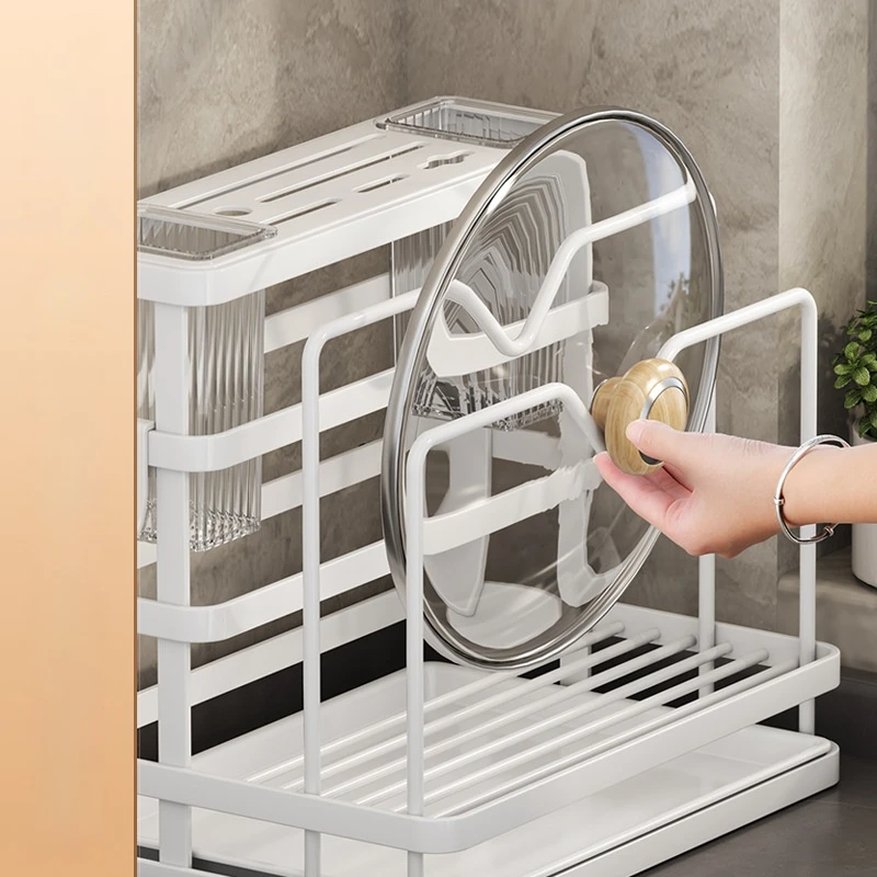 Kitchen Storage Shelf MultiFunction Kitchen Knife Stand Holder Sink Storage Rack Stainless Steel Soap Sponge Holder Towel Rack