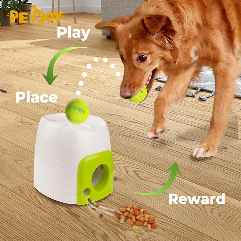 Wholesale Bulk Petjoy TT0009 Eco-Friendly ABS Automatic Throw Ball Food Feeder Interactive Sport Classic Luxury Pet Toys for