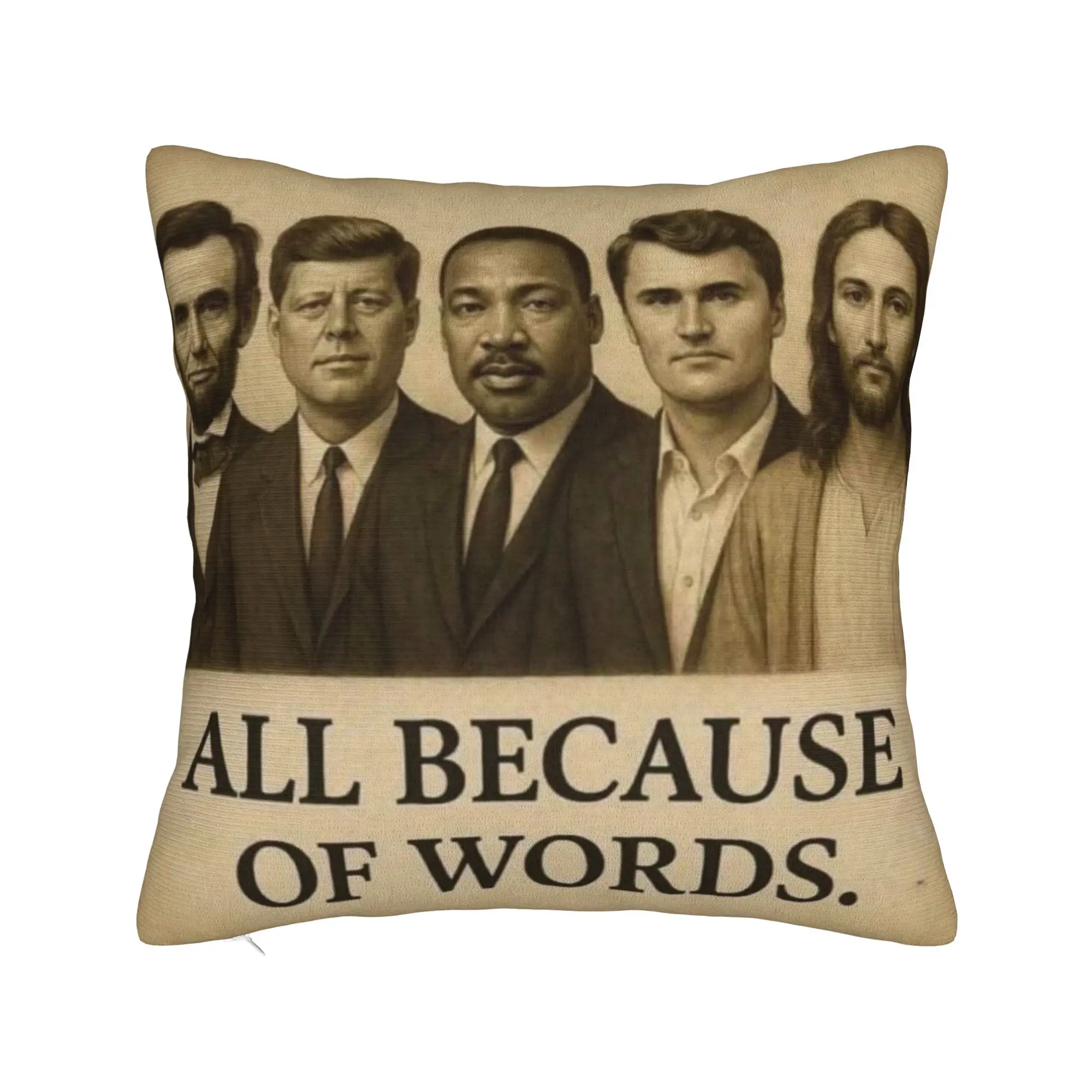 Charlie Kirk Words That Changed History Pillow Case  Funny Pillow Cover Design Pillowcases For Sofa Home Decor