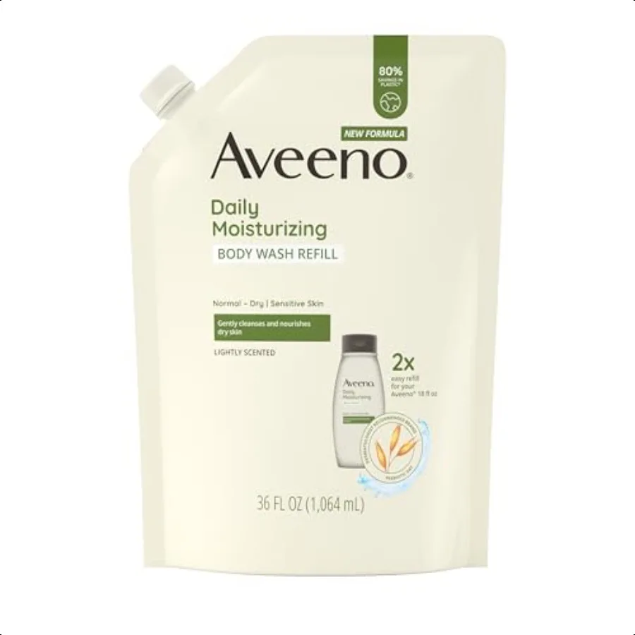 

Aveeno Ежедневное увлажняющее средство для умывания тела для чувствительной кожи + пребиотик овсянка, нежно очищает питает, ощущает увлажняет сухую кожу Li