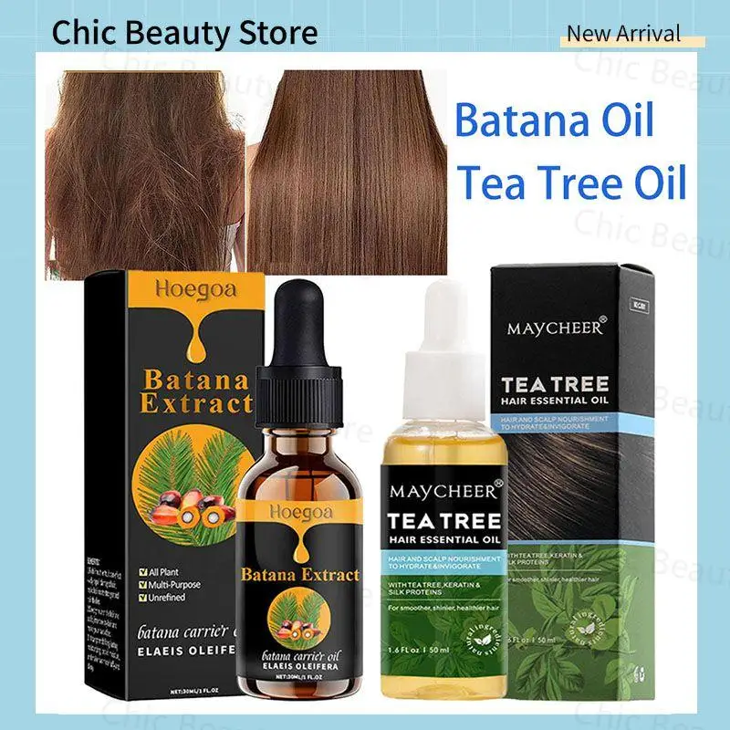 Tea Tree Nourishing Hair Care Essence Elastic Batana Oil Hair Care Make Hair Smoother Oil Hair Treatments For Damaged Hair