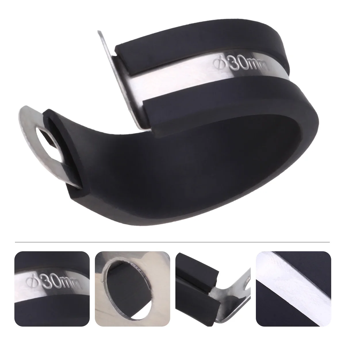 

12pcs Practical R-Type Cable Clip Multifunctional Wire Clamp Convenient Fixing Clip for Home Factory (Black, 6x4.5x1.8cm)