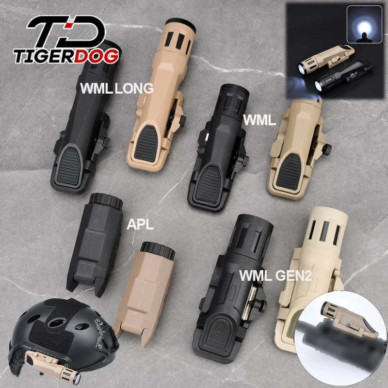 

WADSN WML GEN 2 APL Tactical Helmet Light Airsoft Pistol Strobe Flashlight Scout Gun Rifle Weapon Light Fit 20mm Picatinny rail