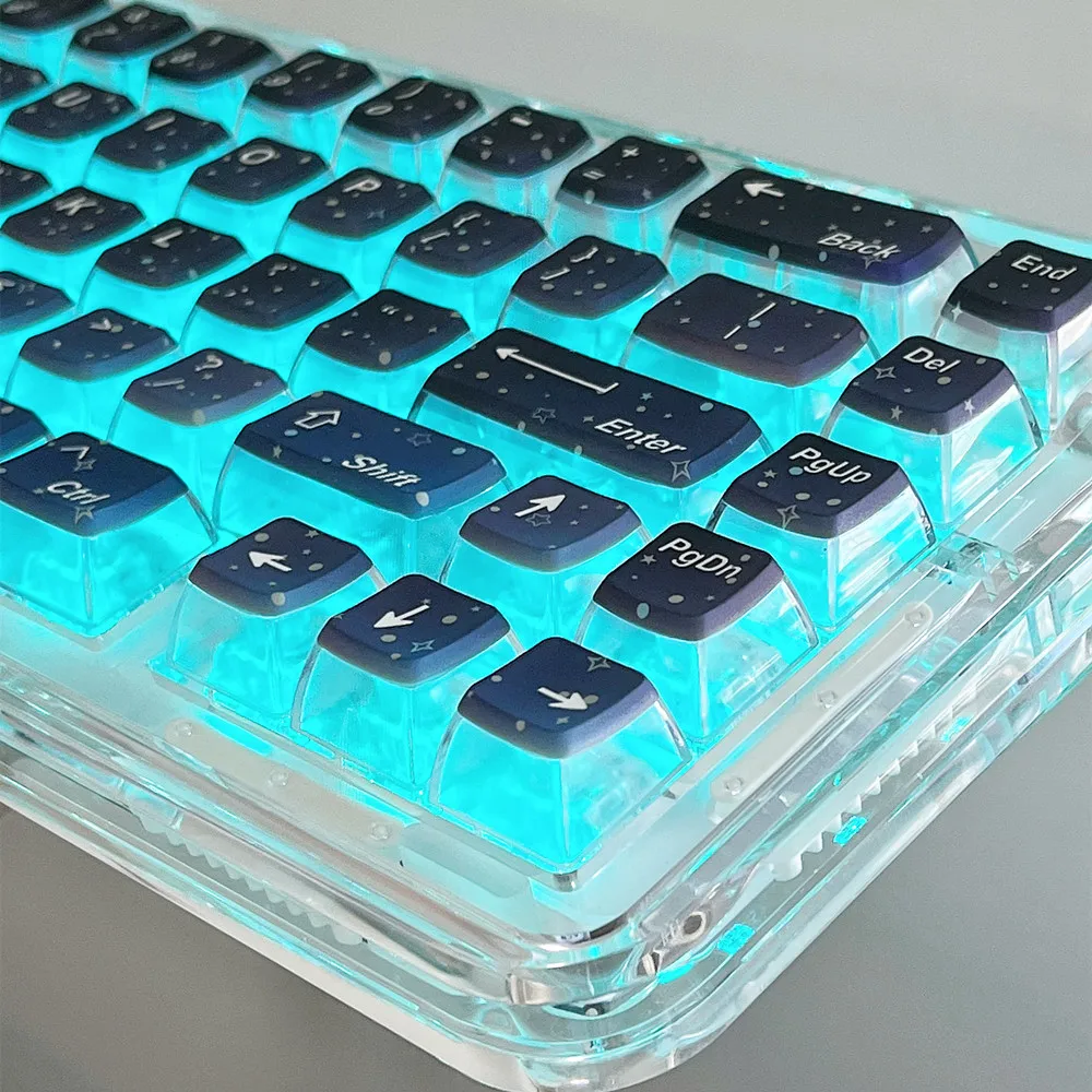 Starry Keycap Double Shot+DYE Sublimation Technology RGB Backlight Similar Cherry Profile For Mx Switches Mechanical Keyboard