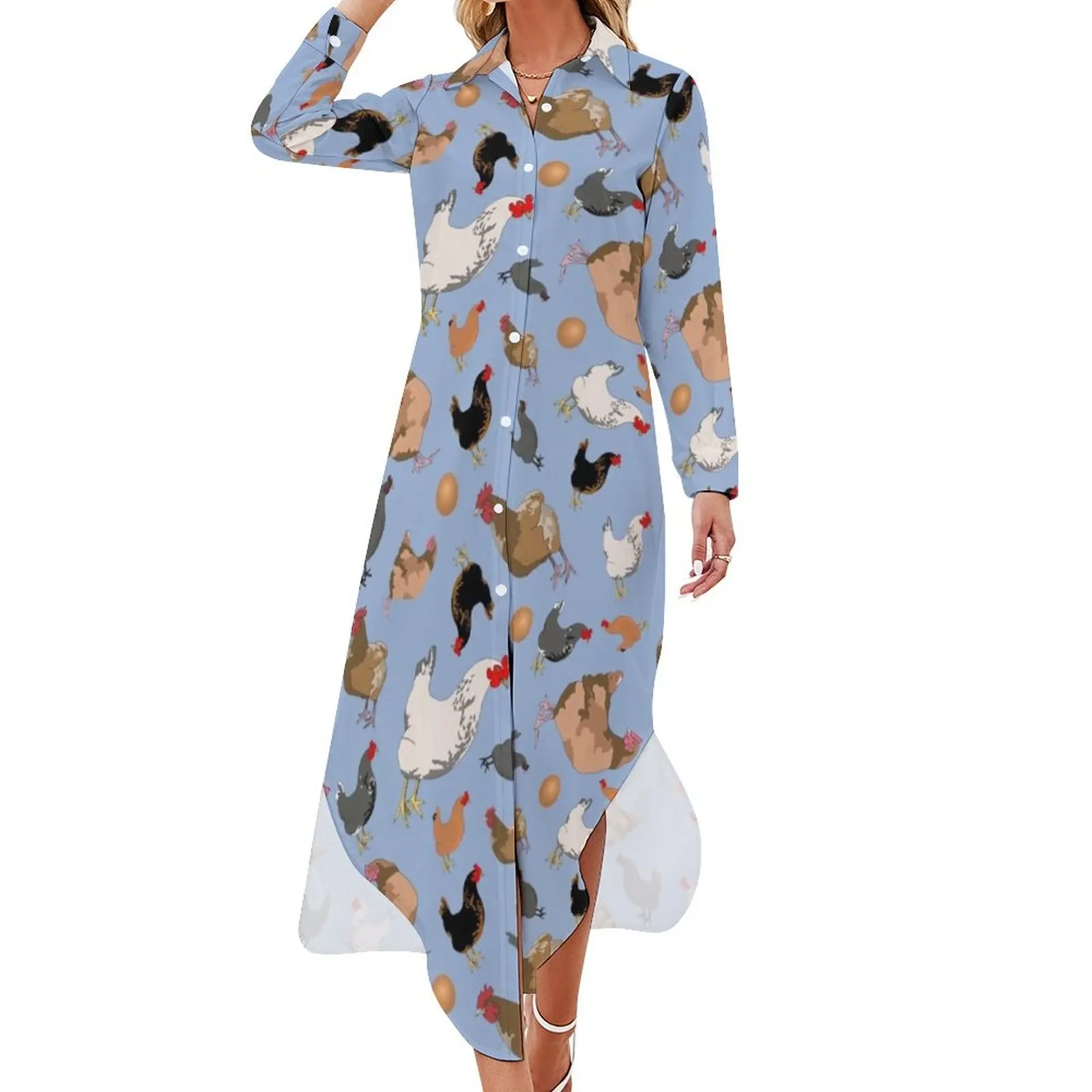 

Chicken Gang Long Sleeved Shirt Dress dresses for prom dresses summer woman 2024 clothes dresses for woman 2024