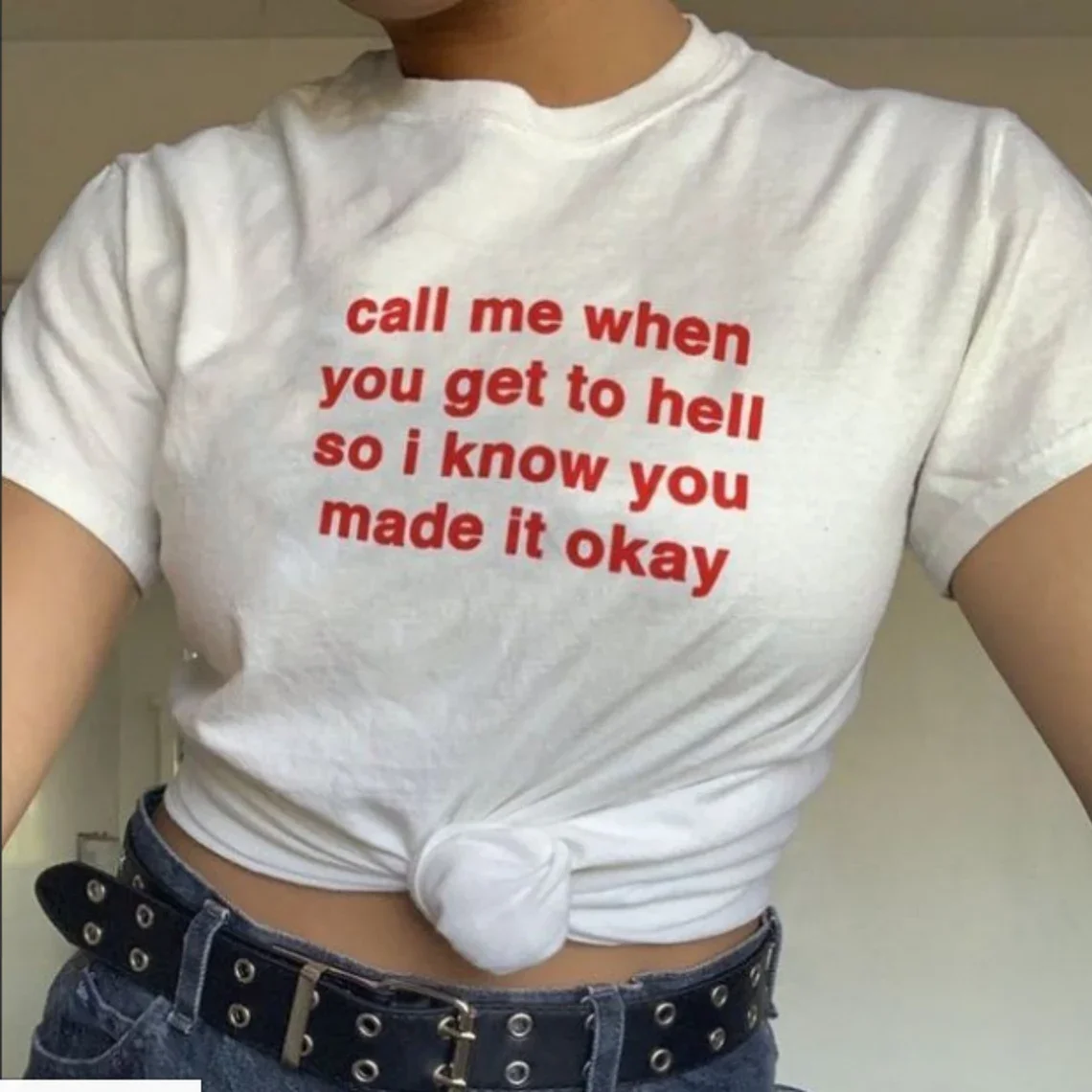 Skuggnas Call Me When You Get To Hell Funny Graphic T-shirt Aesthetic t shirts Unisex Cotton t shirt Summer Casual Tops
