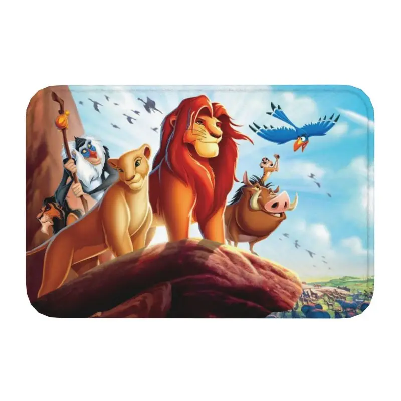 Custom The Lion King Simba Front Floor Door Entrance Mats Outdoor Cartoon Movie Bath Kitchen Doormat Living Room Carpet Rug