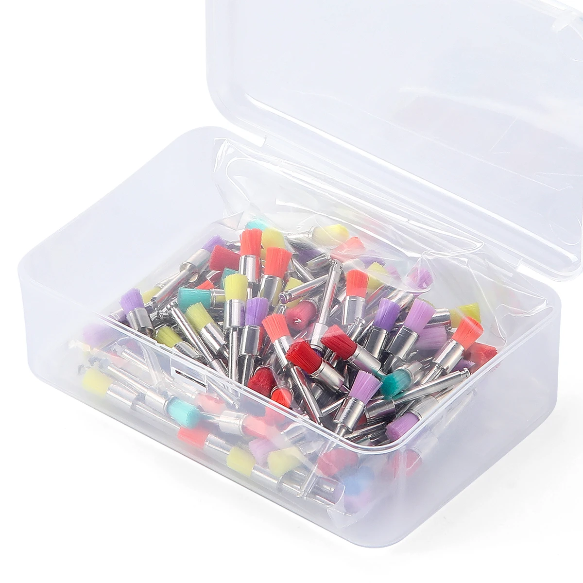 100pcs/box Dental Materialien Prophy Pinsel Farbe Prophylaxe Weiß Nylon Polieren Pinsel Schüssel Form Zahnmedizin Polierer – Detail 1