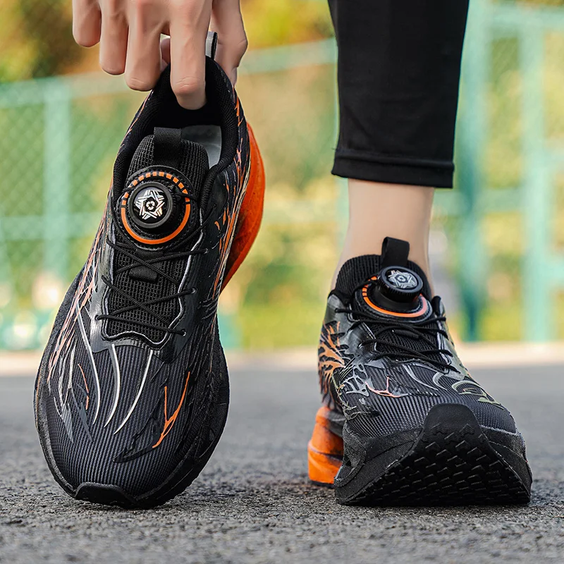

Carbon Plate Running Shoes Summer Edition with Rotating Button, Student Sports Single Mesh, Lightweight and Breathable Running