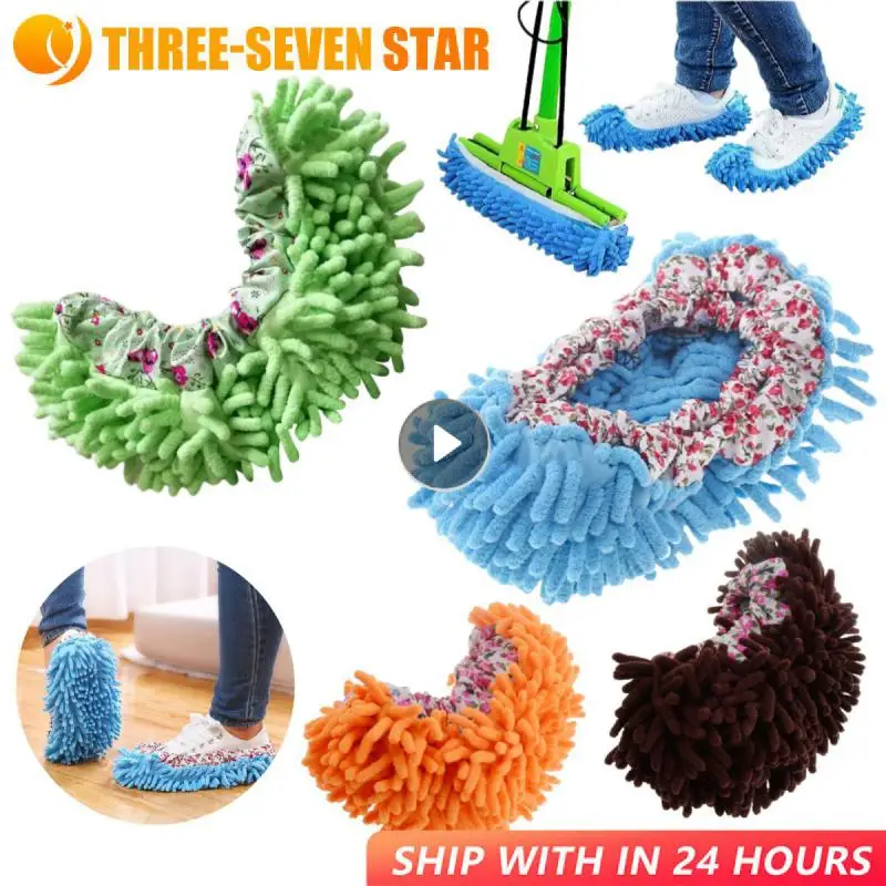 Floor Dust Cleaning Slippers Shoes Mopping Shoes Home Bathroom Floor Cleaning Micro Fiber Cleaning Wipe Shoes Cleaning Accessory