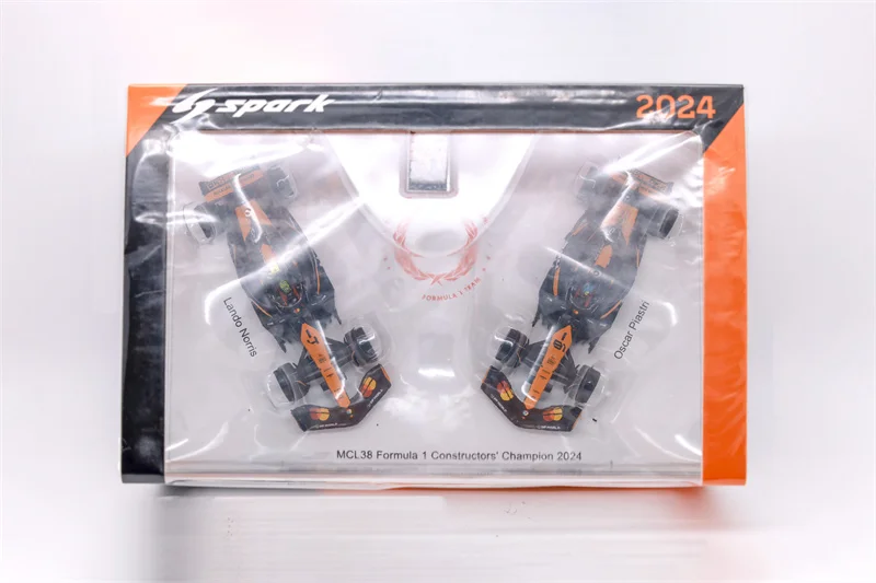 Spark 1:64 MCL38 nr 4 i 81 Constructor Champion F1 2024 zestaw dwóch samochodów, model kolekcjonerski odlewany ciśnieniowo