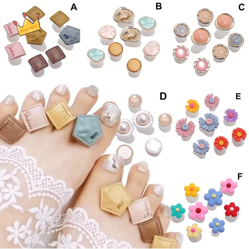 

Flower Pearls Design DIY Silicone Manicure Toe Separator Nail Art Tool Foot Finger Divider Toe Spacers Dividers