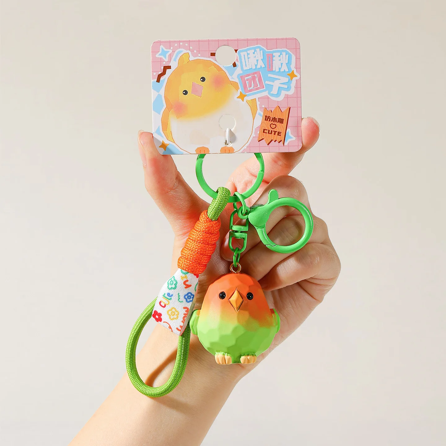 Adorable Bird Keychain Purple Yellow Design Cute Bag Charm Keychains for Women Best Friends Backpack Accessory Gift