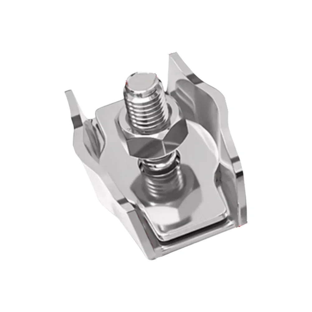 Waterproof Stainless Steel Wire Rope Clips Single/Double Grips Cable Clamps Chuck Lock M6/M8 Cable Wire Hardware Fastener