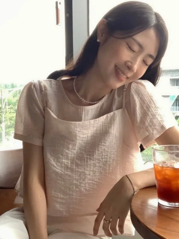 French Sle Loose Fit Bubble Sve round Ne Two-Piece Set Women's Summer Korean System Texture Sensation Chiffon Top