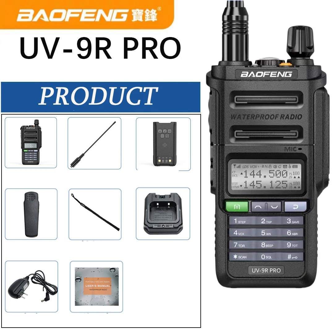 Baofeng UV-9R PRO Walkie Talkie Long Range IP68 Waterproof vhf and uhf High Power Radios Upgraded Of UV9R Two Way Radios