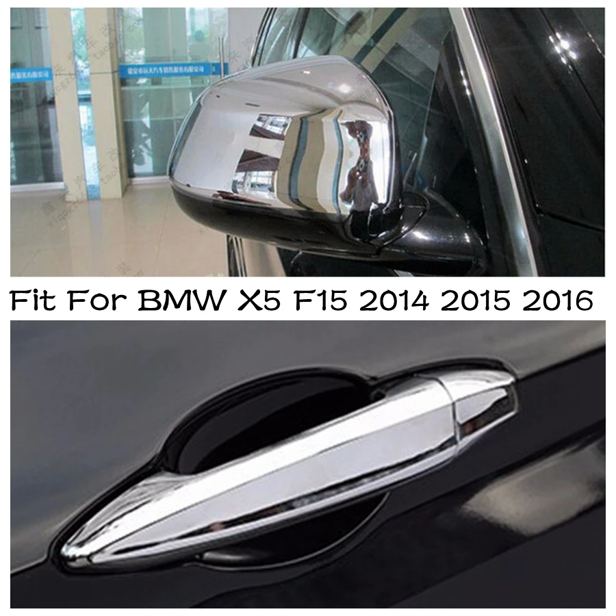 

Accessories Exterior Refit Kit Chrome Side Rearview Mirrors Cover Trim Door Handle Catch Cap Fit For BMW X5 F15 2014 2015 2016