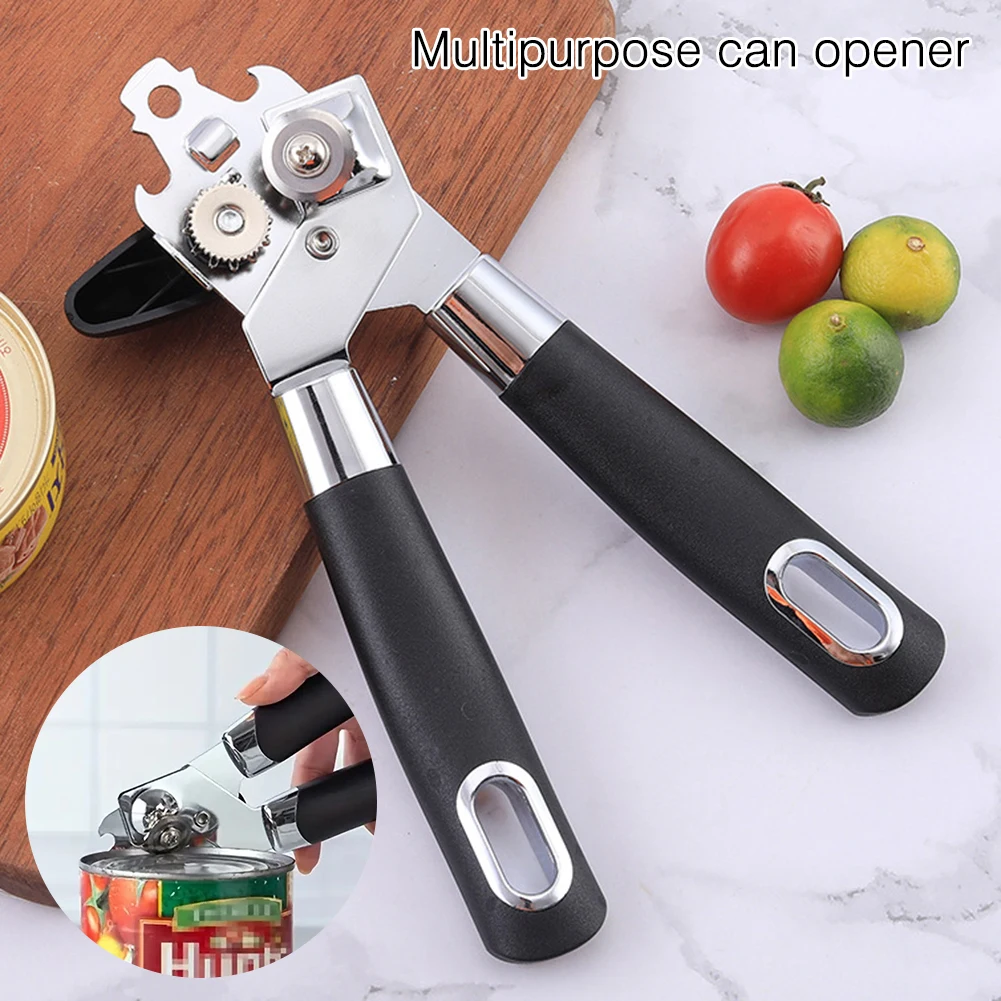 

Handheld Stainless Steel Can Opener Heavy Duty Multi-Purpose Lid Opener For Kitchen