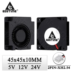 1Pcs Gdstime DC 5V 12V 24V Fan 45mm 45mmx45mmx10mm 3D Printer Cooling Fan 4.5cm 4510 Micro Radial Turbo Blower Fan