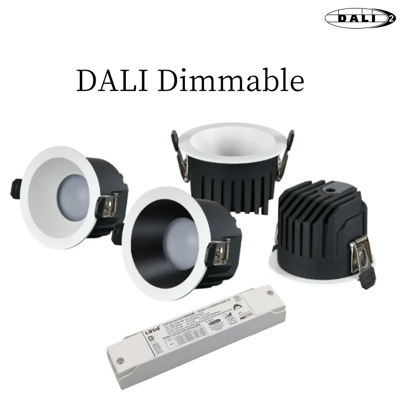 

Aluminum Ceiling lamp AC220V Interior lighting DALI Dimming Embedded Anti-glare LED Downlights SMD 7W 10W 12W 15W 18W 20W 24W