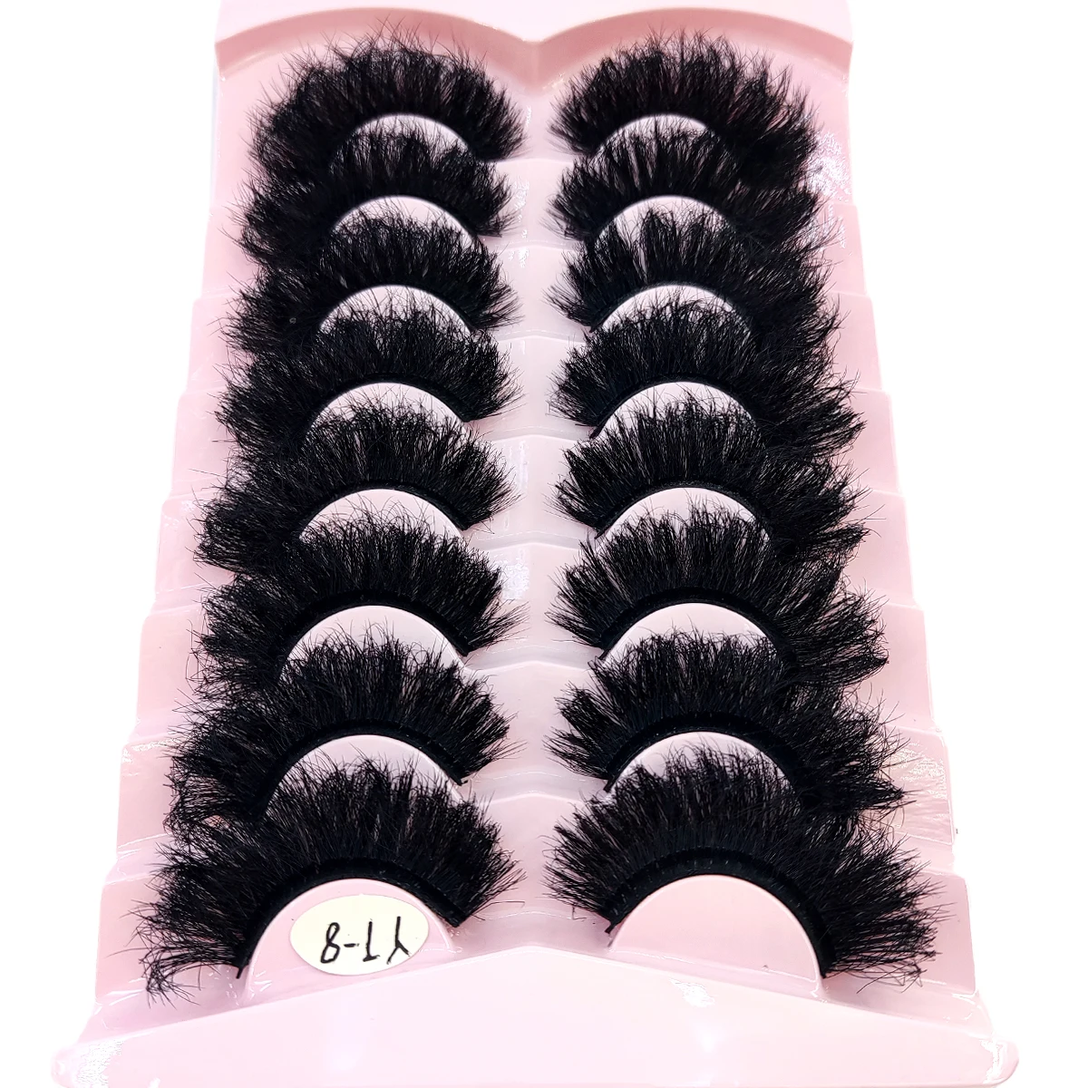 8 ペアの 25 ミリメートル人工ミンクまつげ 3D ドラマチックなつけまつげ手作りふわふわまつげ自然に長いまつげエクステンション