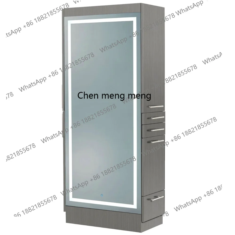 الفولاذ المقاوم للصدأ مزدوجة الوجهين مرآة الجدول صالون حلاقة الشعر متجر Led مزدوج الوجهين صالون الشعر مرآة الجدول صالون الشعر #3